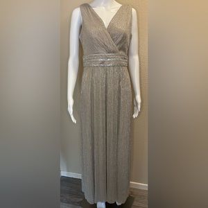 R & M Richards Dress - Gold and Silver with jeweled accent - Size 6